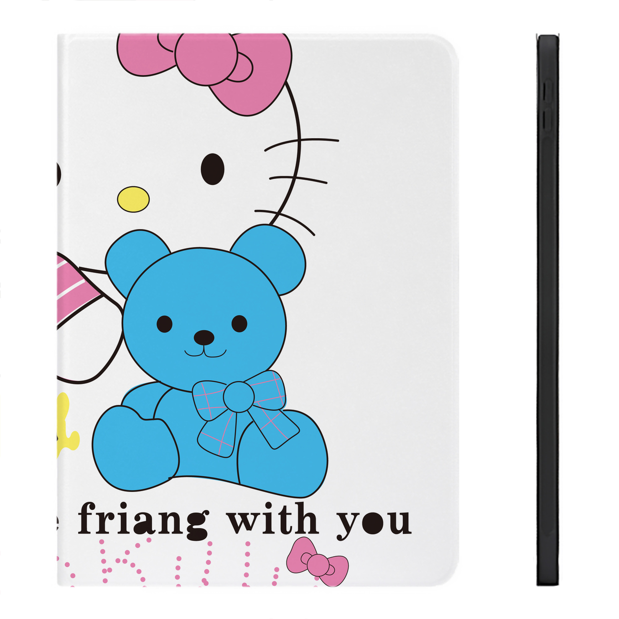 （画像用） Hello Kitty ハローキティ IPadケース ペンホルダー付き ブックスタイルデザイン